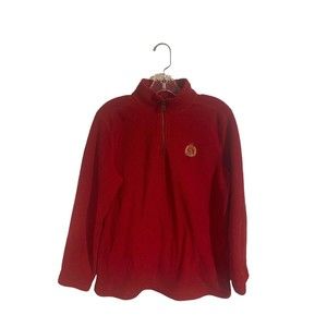 Vintage Lauren Ralph Lauren Fleece Crest 90s Quarter Zip Red Petite M